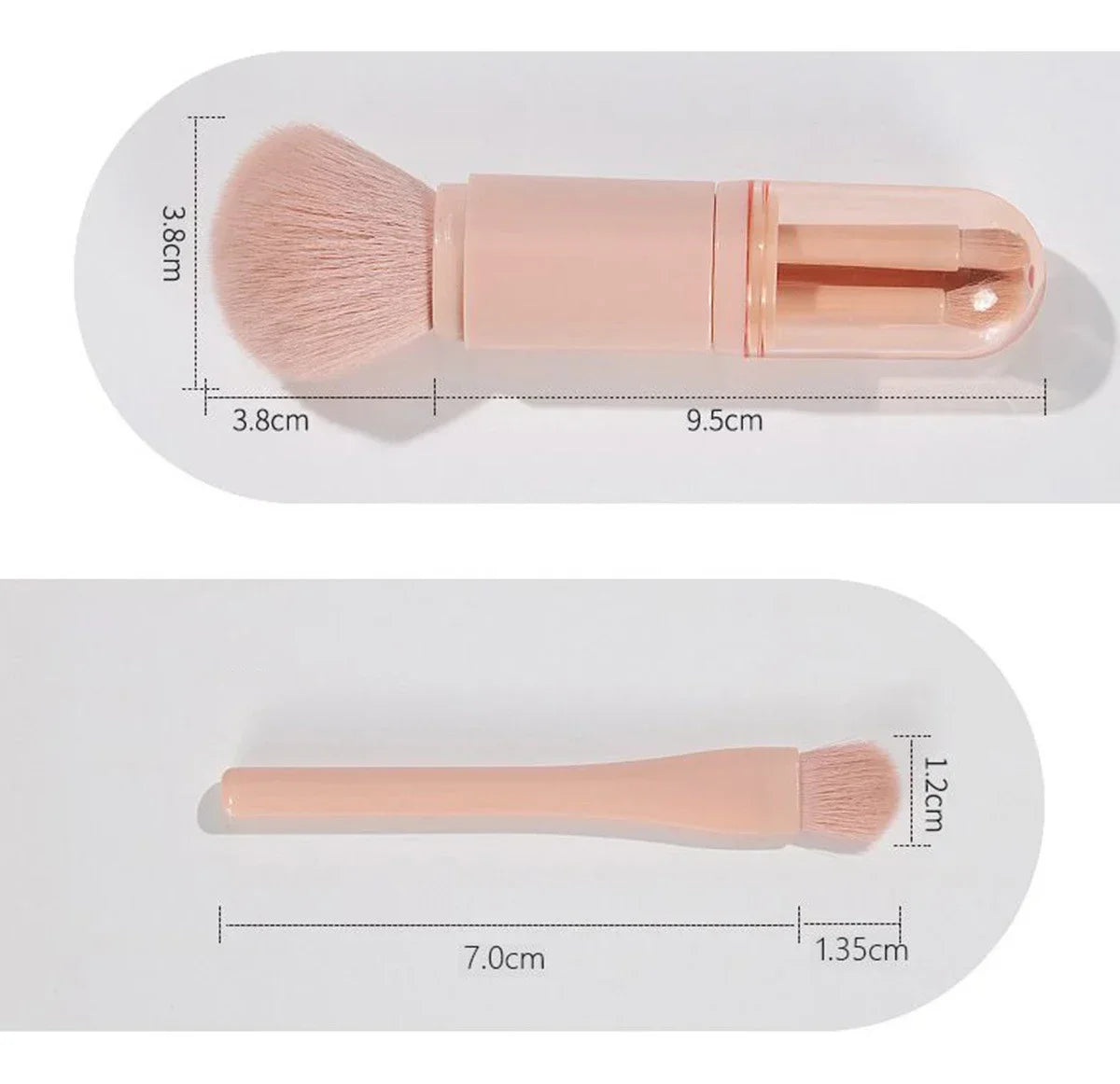 Multifunctional Portable 4 in 1 Makeup Brush Set