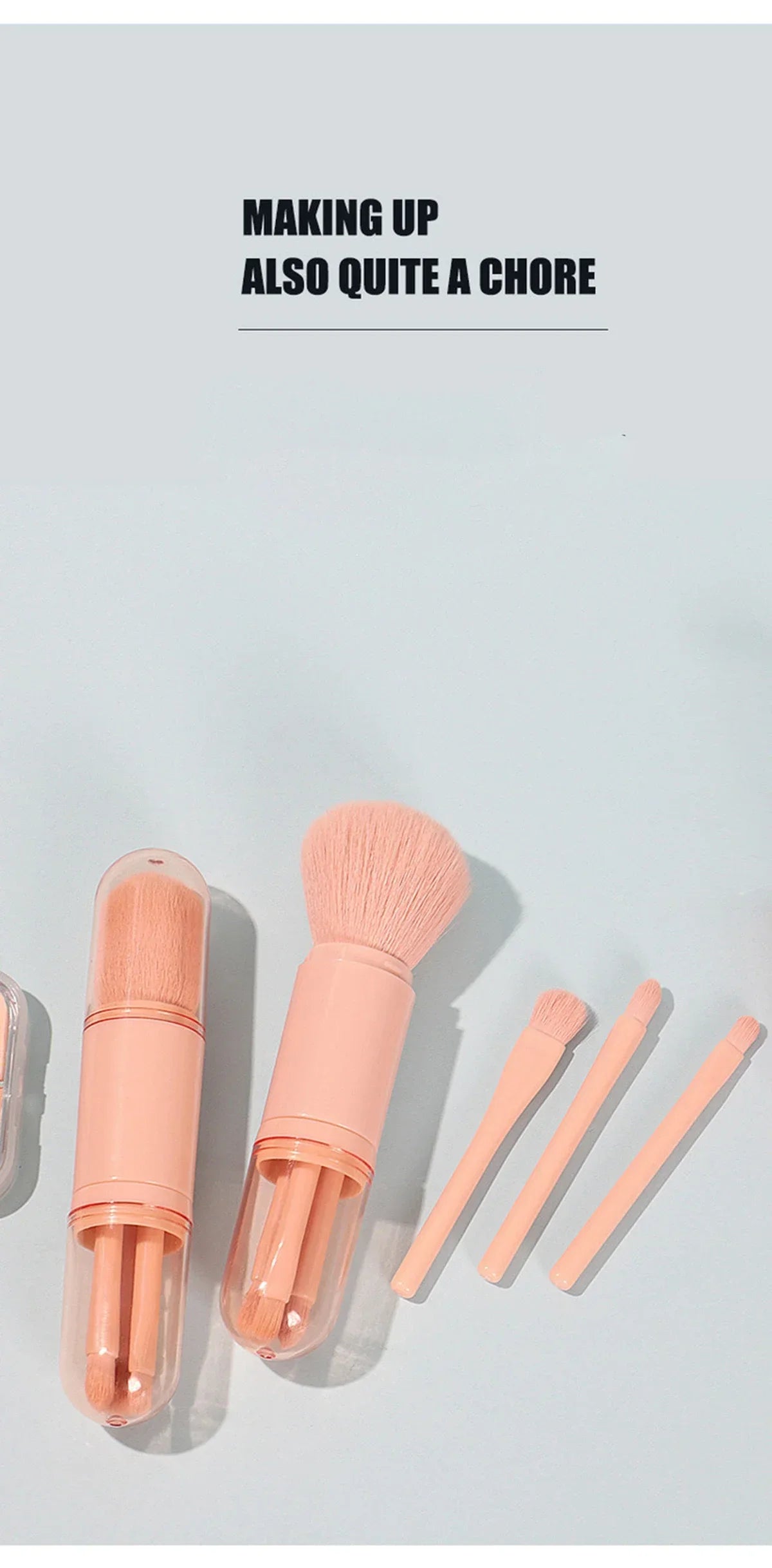 Multifunctional Portable 4 in 1 Makeup Brush Set