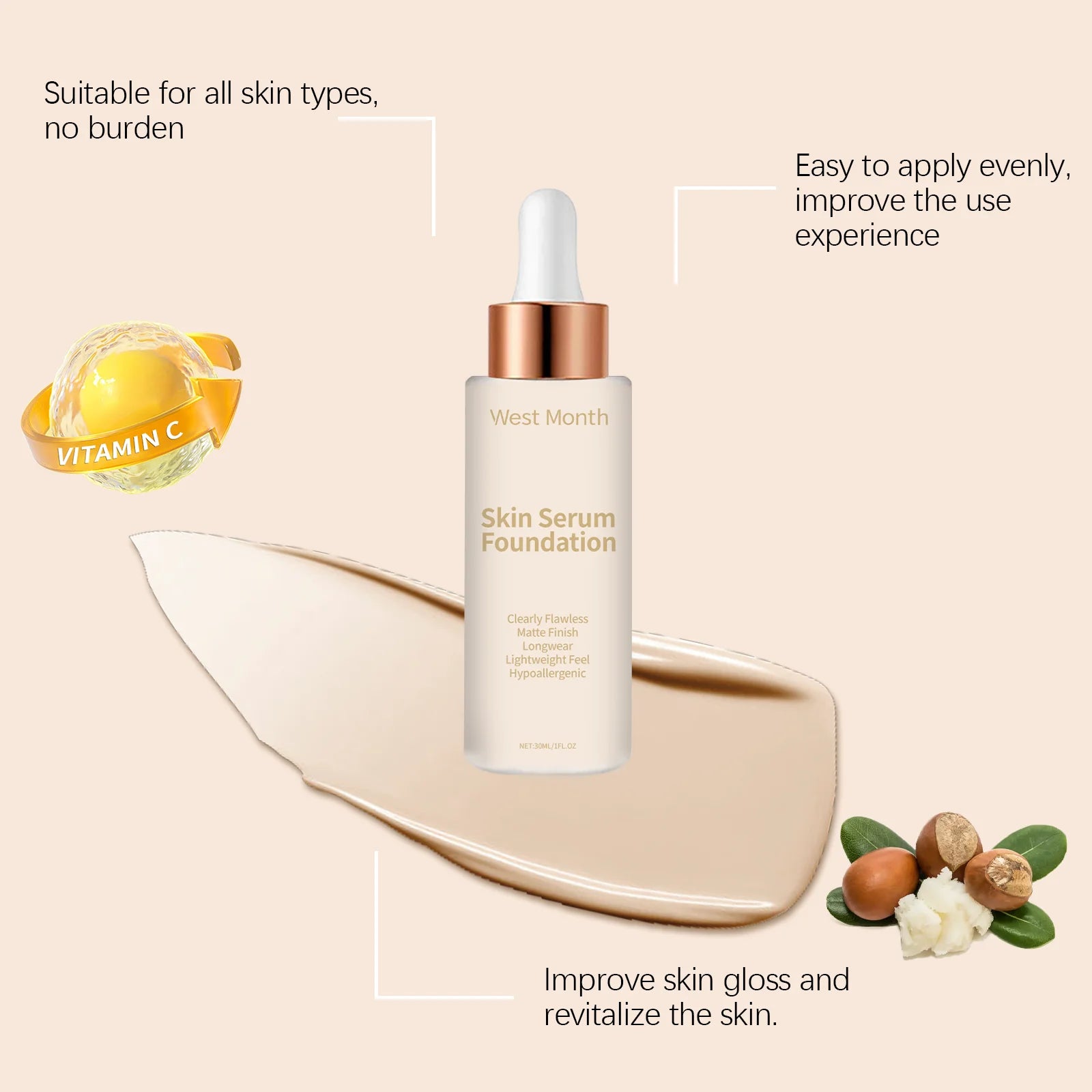 Liquid Foundation Even Skin Tone Cover