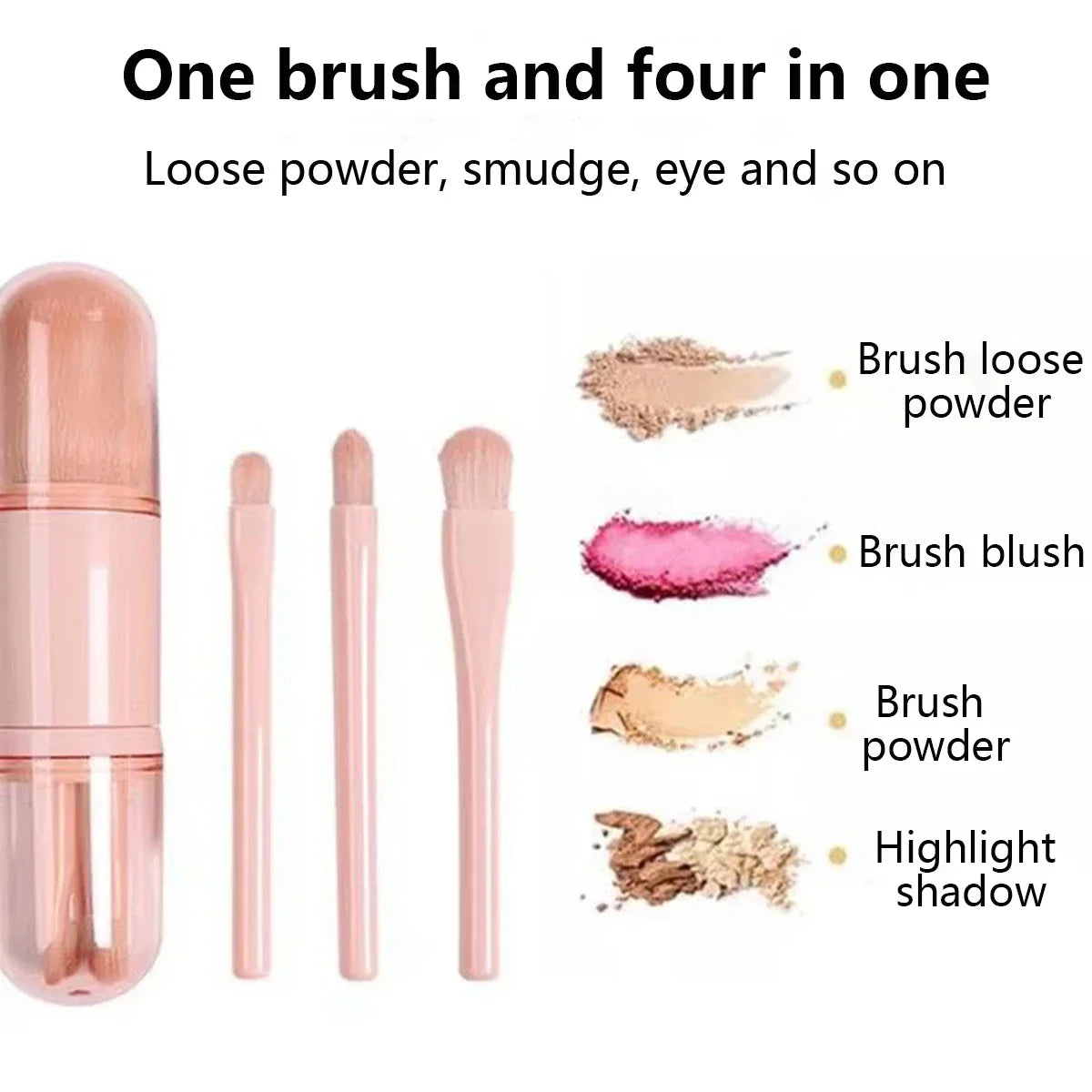Multifunctional Portable 4 in 1 Makeup Brush Set