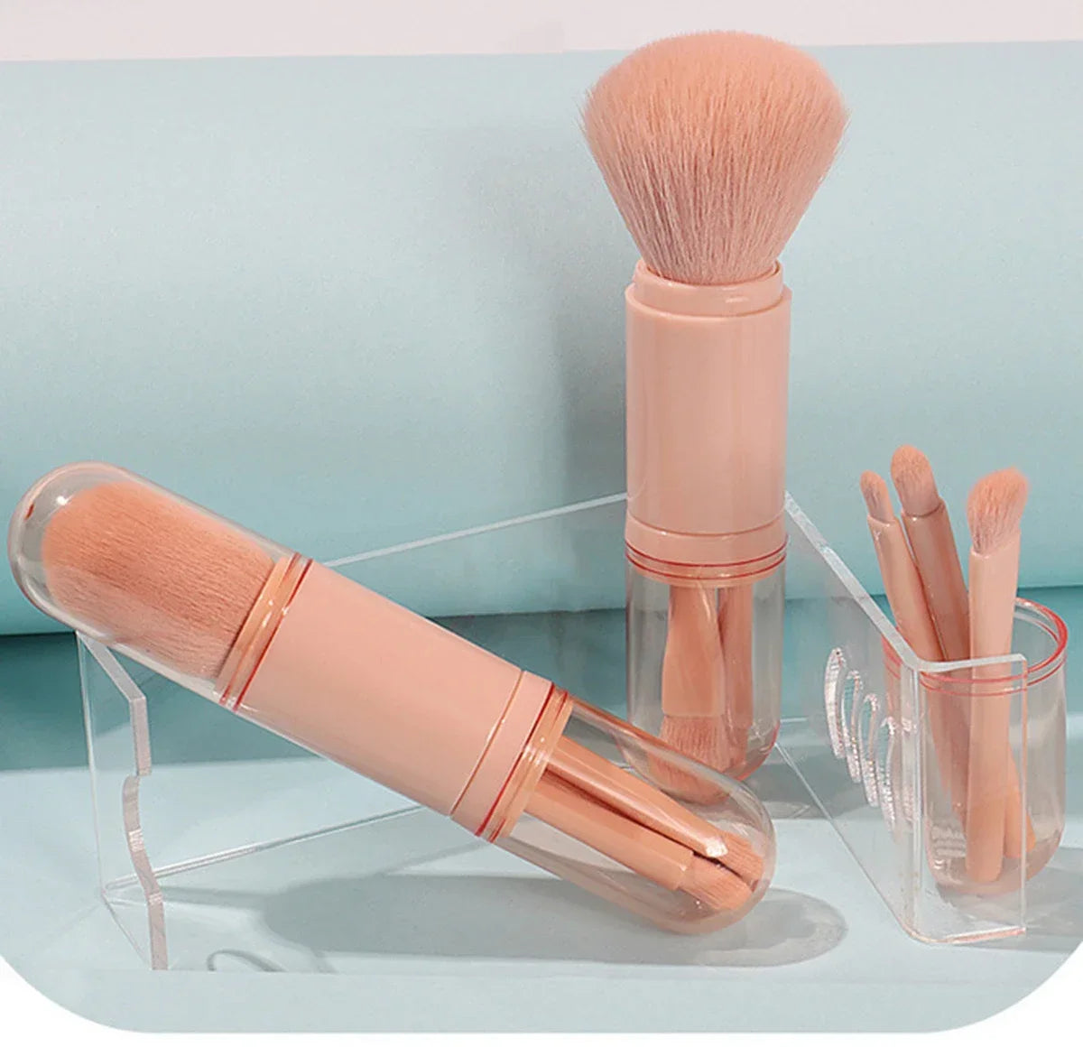 Multifunctional Portable 4 in 1 Makeup Brush Set