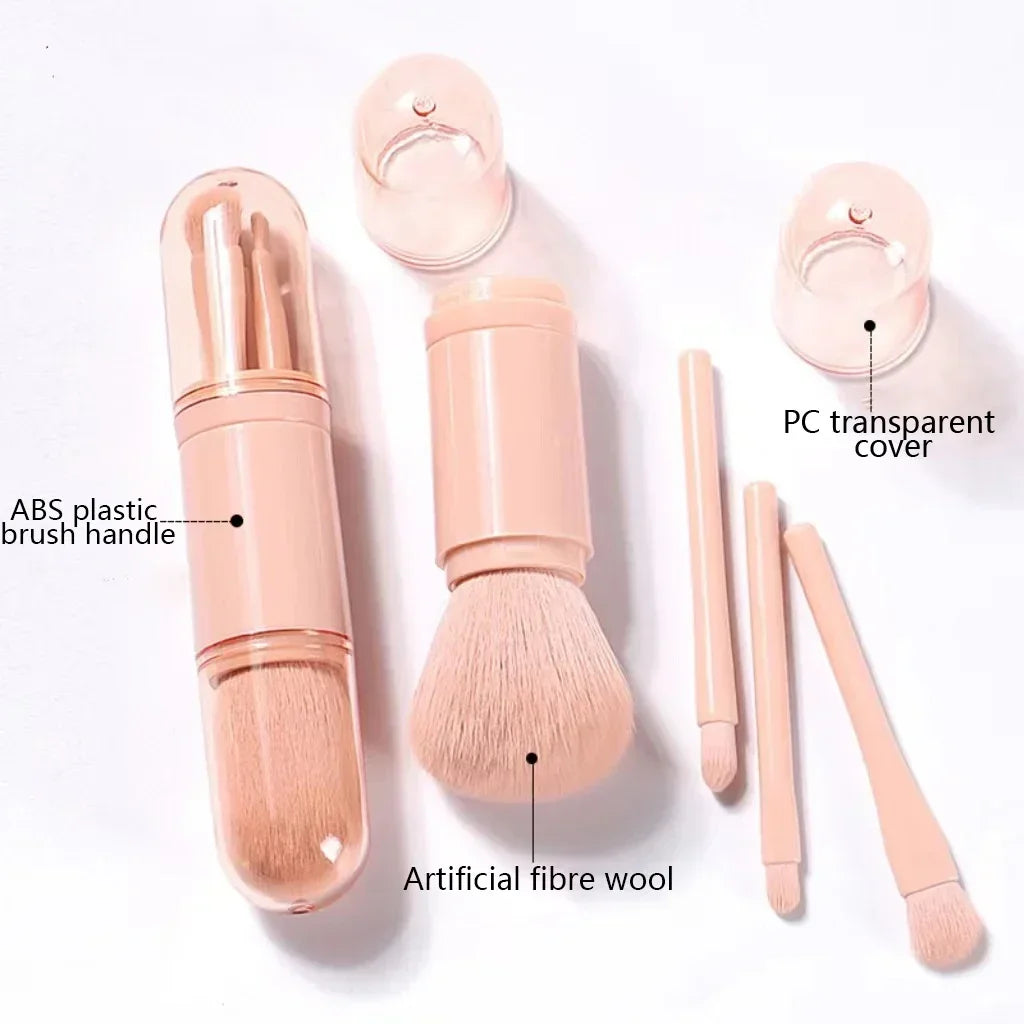 Multifunctional Portable 4 in 1 Makeup Brush Set