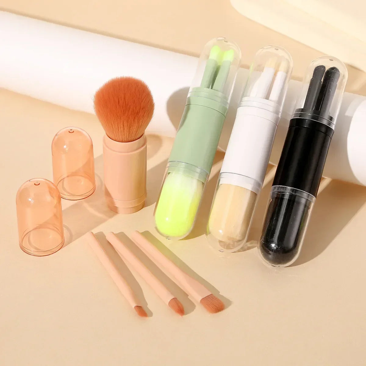 Multifunctional Portable 4 in 1 Makeup Brush Set