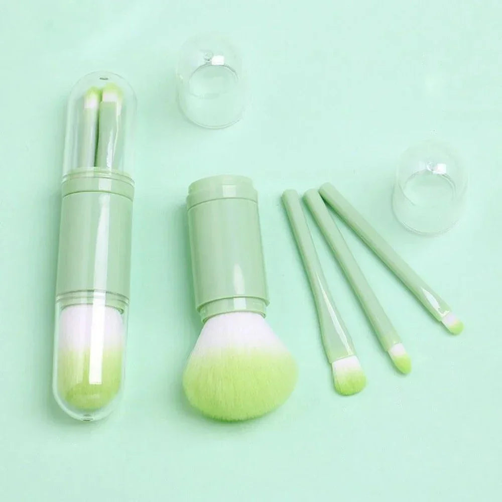 Multifunctional Portable 4 in 1 Makeup Brush Set