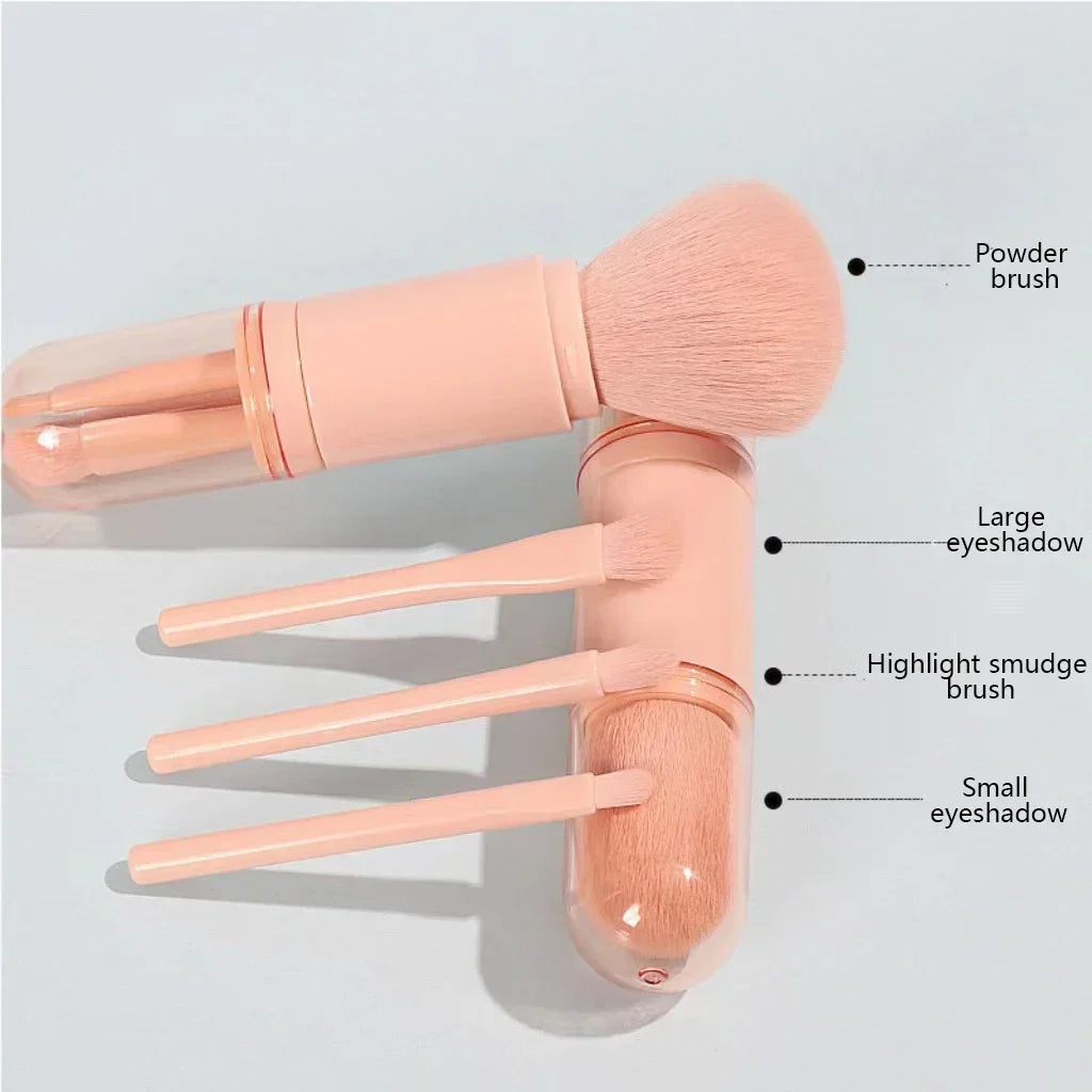 Multifunctional Portable 4 in 1 Makeup Brush Set