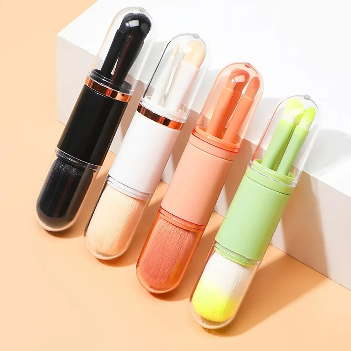 Multifunctional Portable 4 in 1 Makeup Brush Set